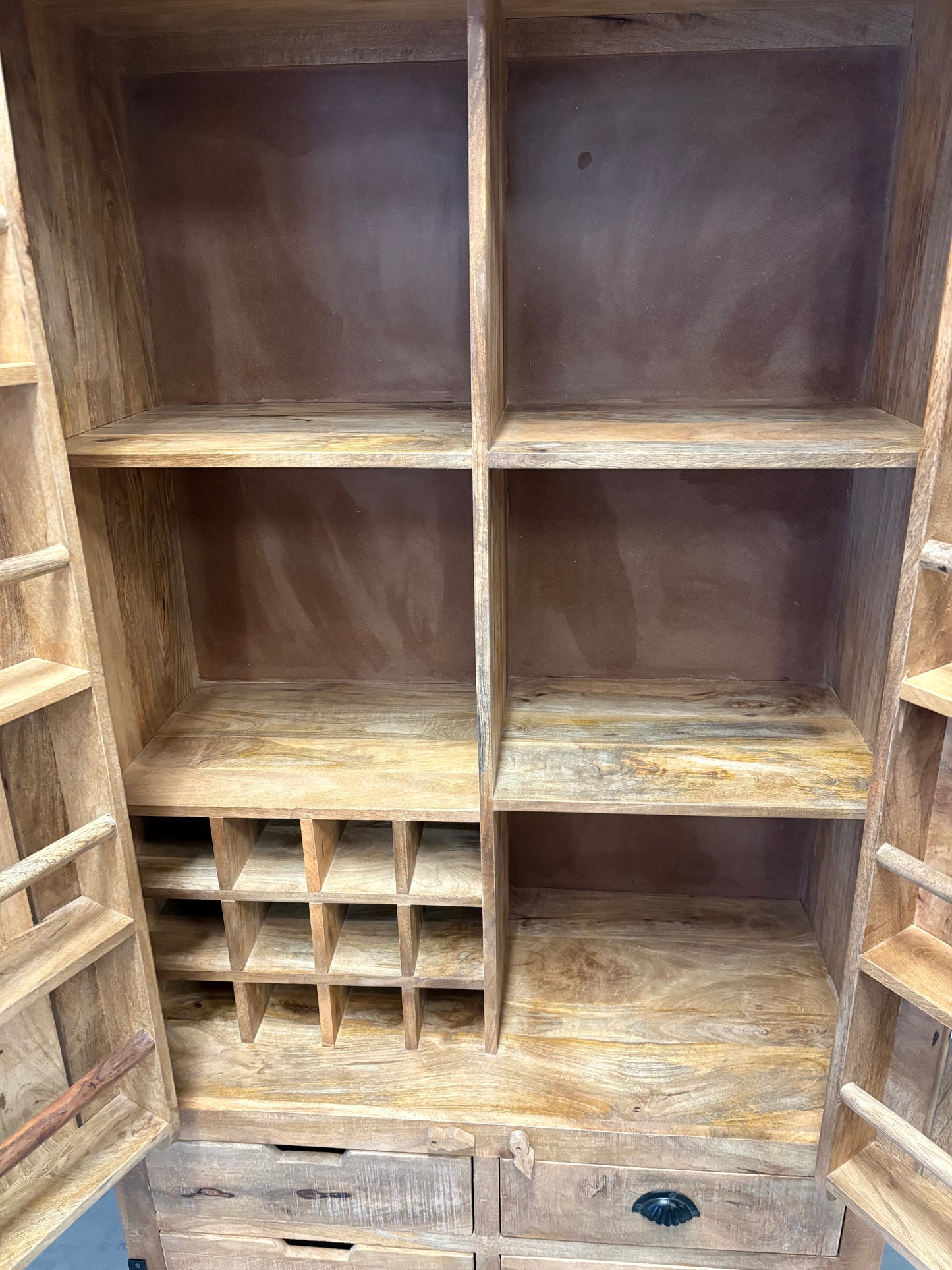 Rustic Wooden Kitchen Pantry Larder storage Cupboard Unit Delivery UK