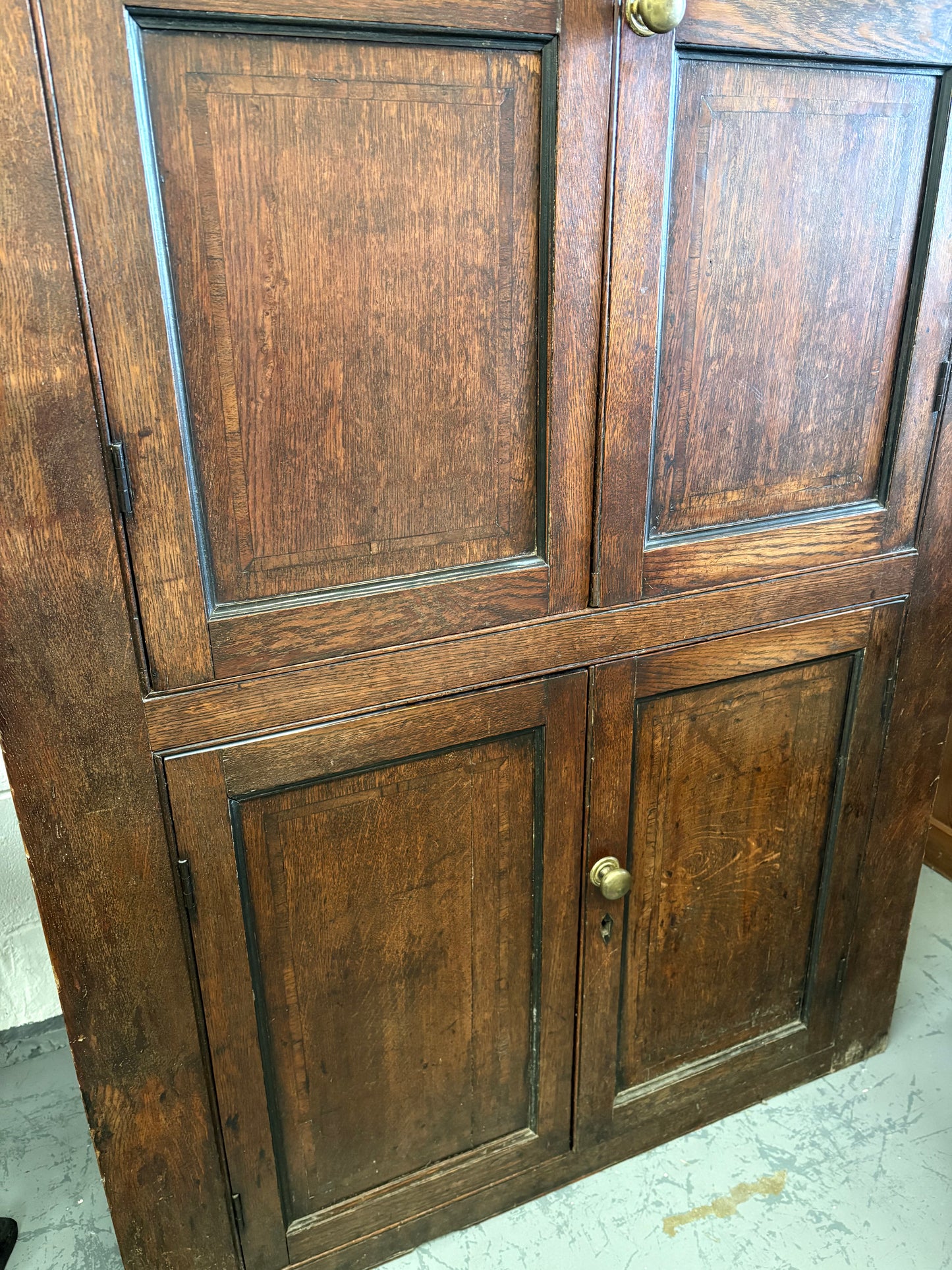 Large Antique Georgian Double Oak Corner unit with key 2.15M