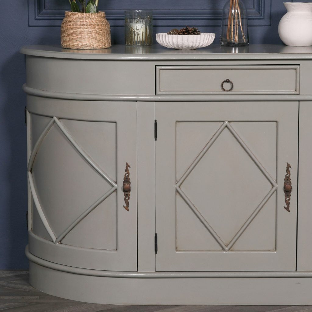 French classical style sideboard in grey painted finish UK Delivery
