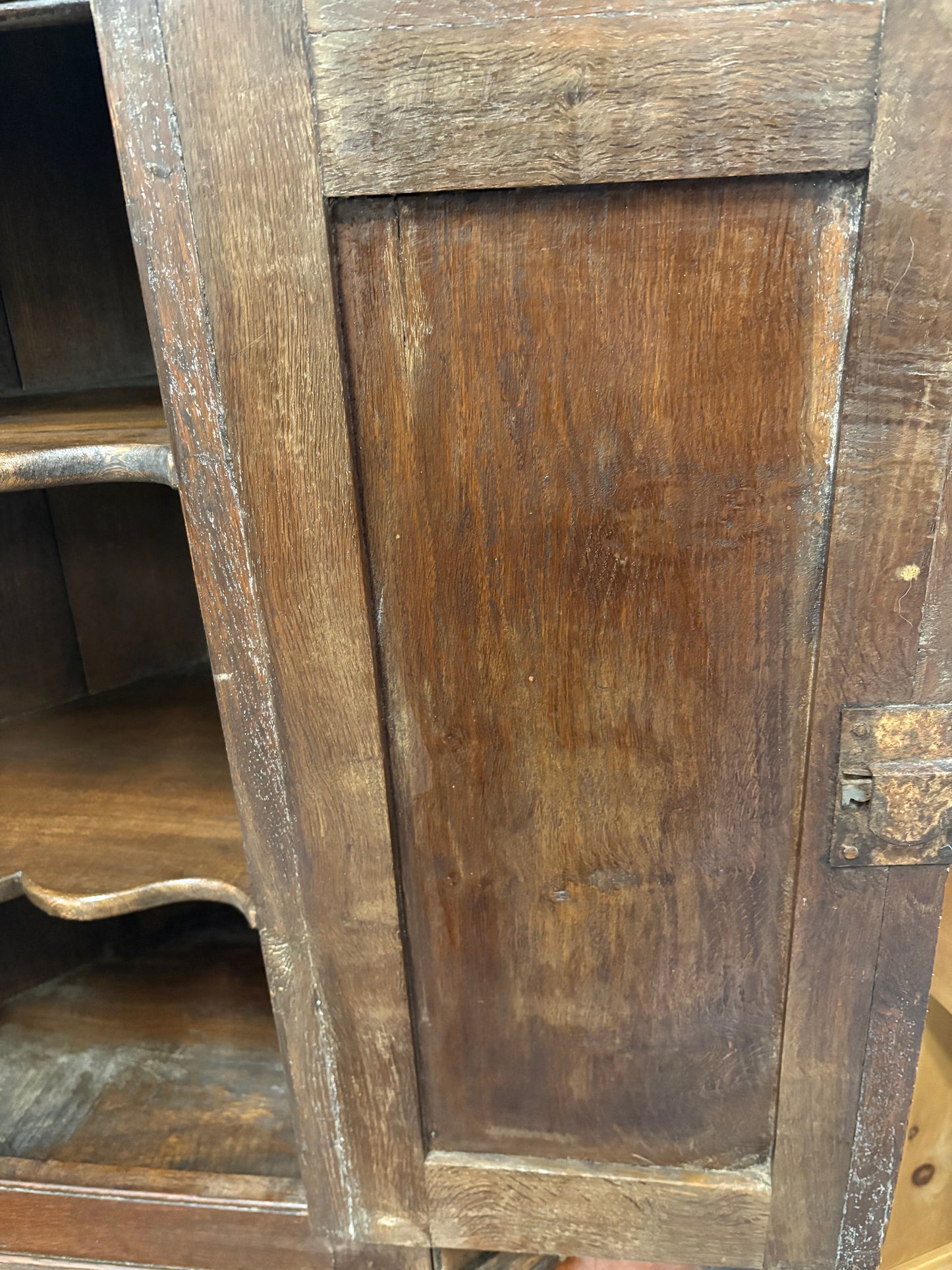 Georgian Oak Antique wall hanging corner cupboard cabinet