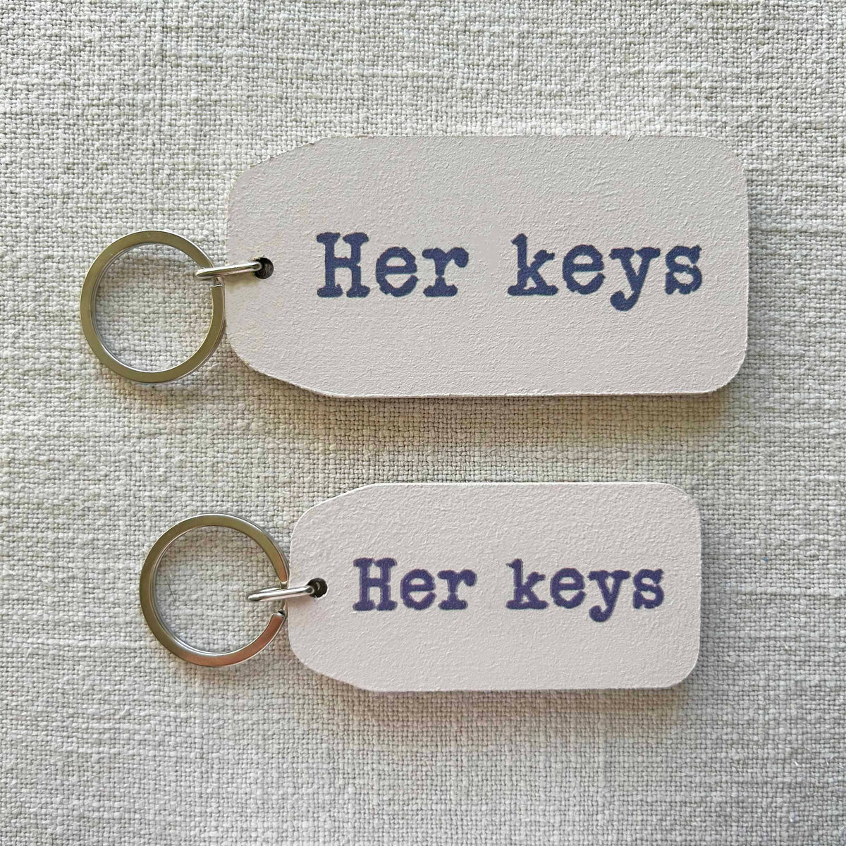 Her Keys - Wooden Key Tag: 6x Mini Tags (8x4cm)
