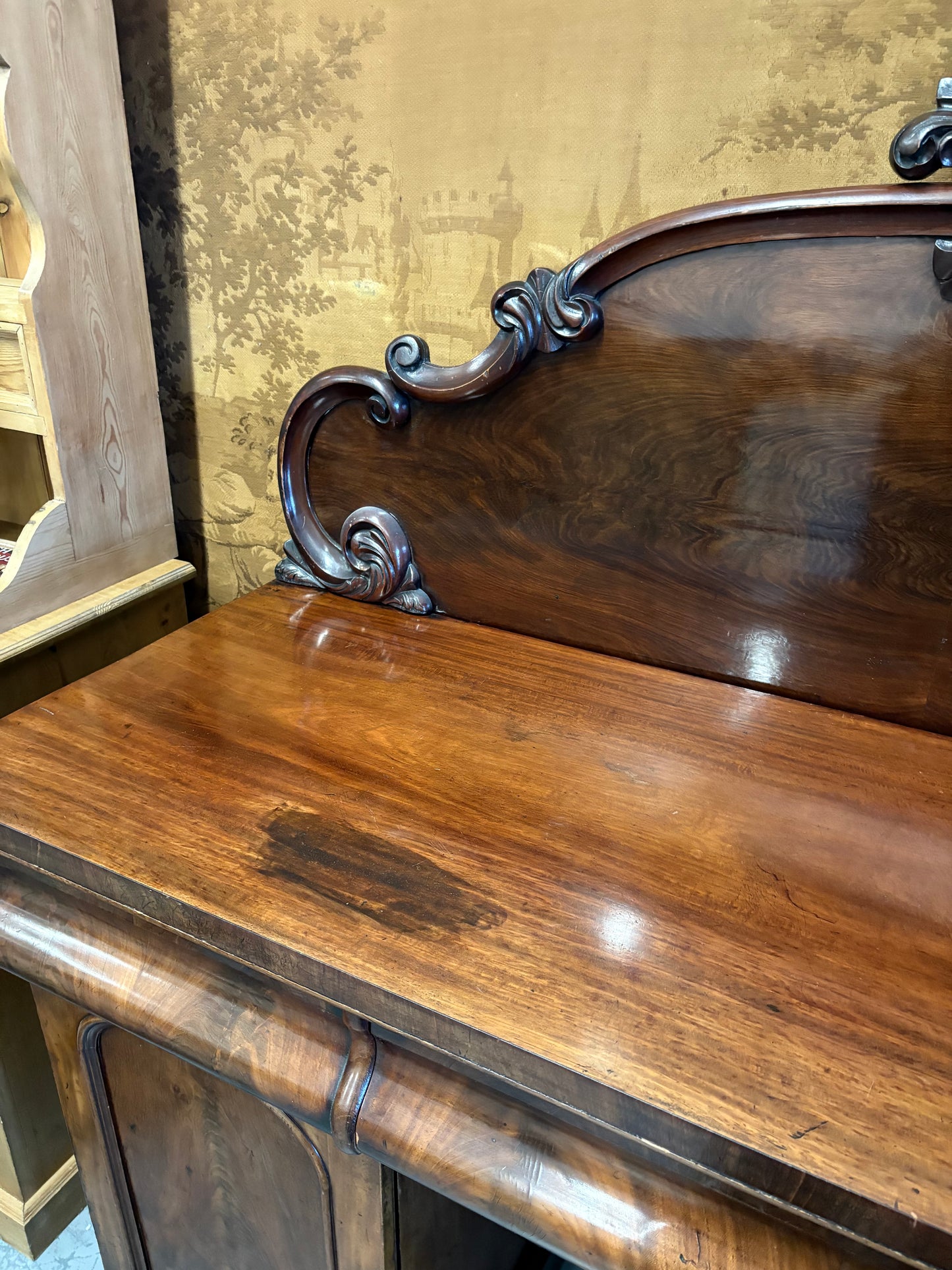 Carved Country House Victorian Mahogany sideboard Console table cupboard drawers