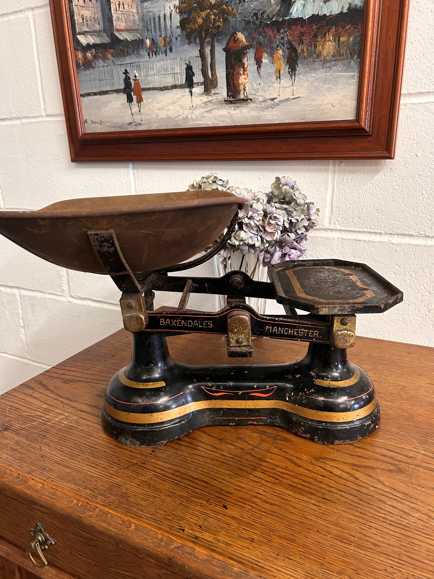 Rare Vintage Grocers Scales by Baxendales of Manchester no weights Good Condition