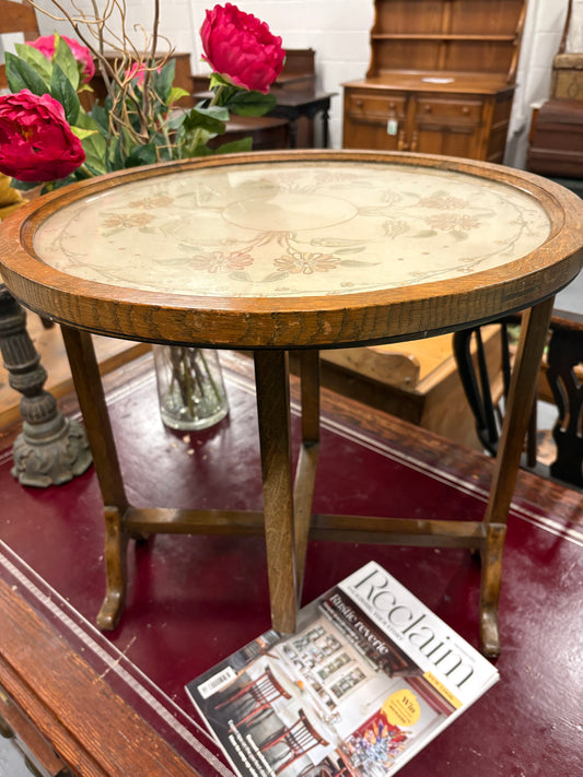 Vintage Decorative Embroidered Fireguard Side table