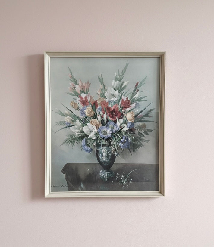 Vintage Framed Print - ‘Summer in Wedgewood’ by Vernon Ward Mid century Floral artwork