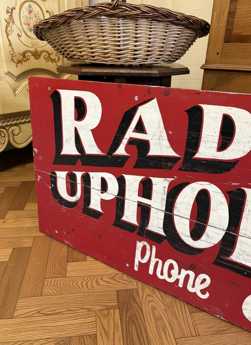 Reclaimed Vintage Wooden Shop Front Advertising Sign writers