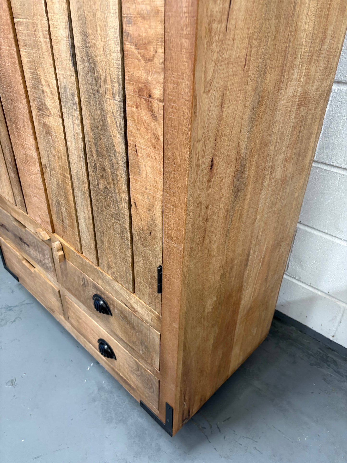 Rustic Wooden Kitchen Pantry Larder storage Cupboard Unit Delivery UK