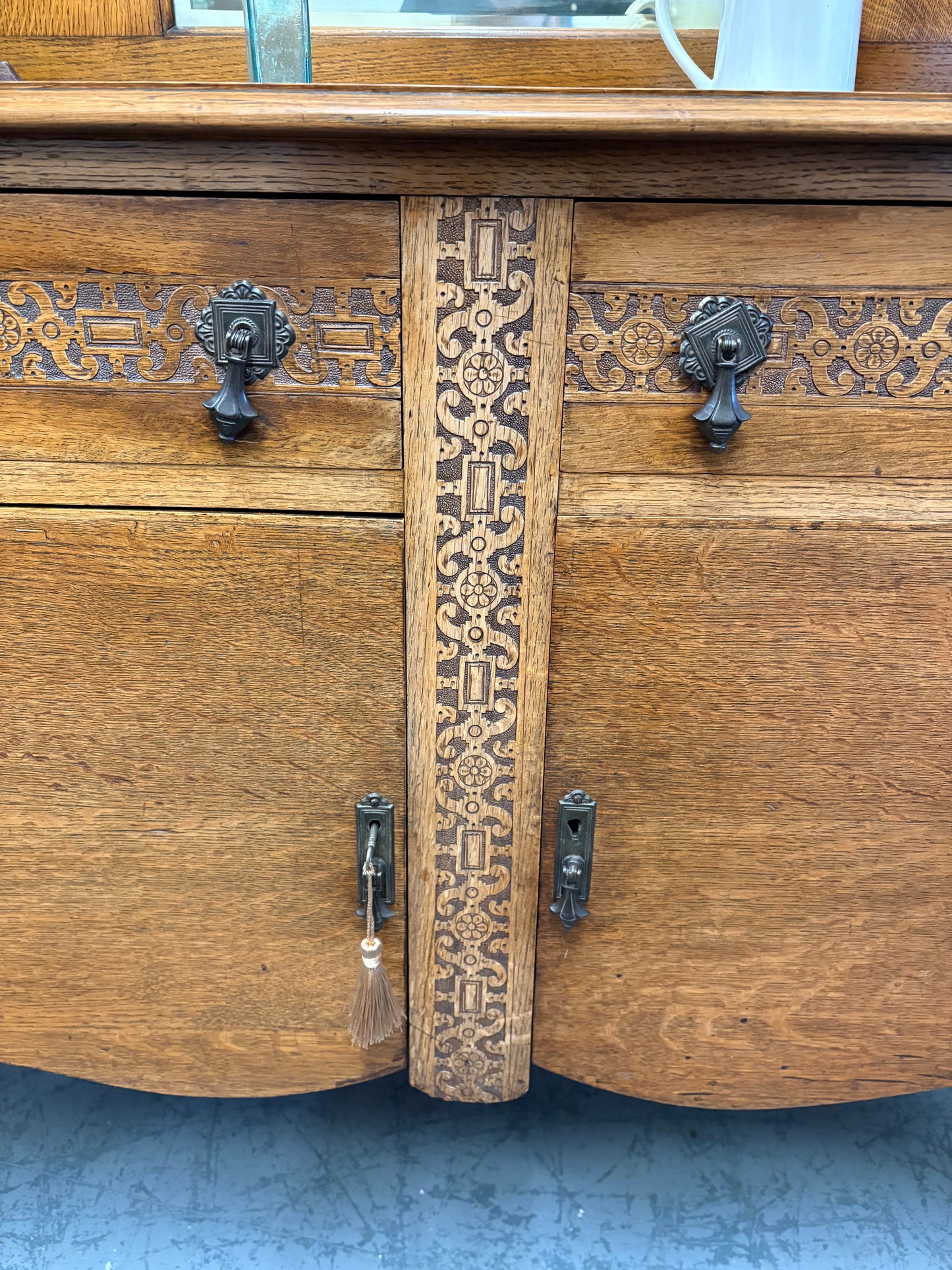 Antique Oak sideboard - Dresser Mirrored back - with Delivery
