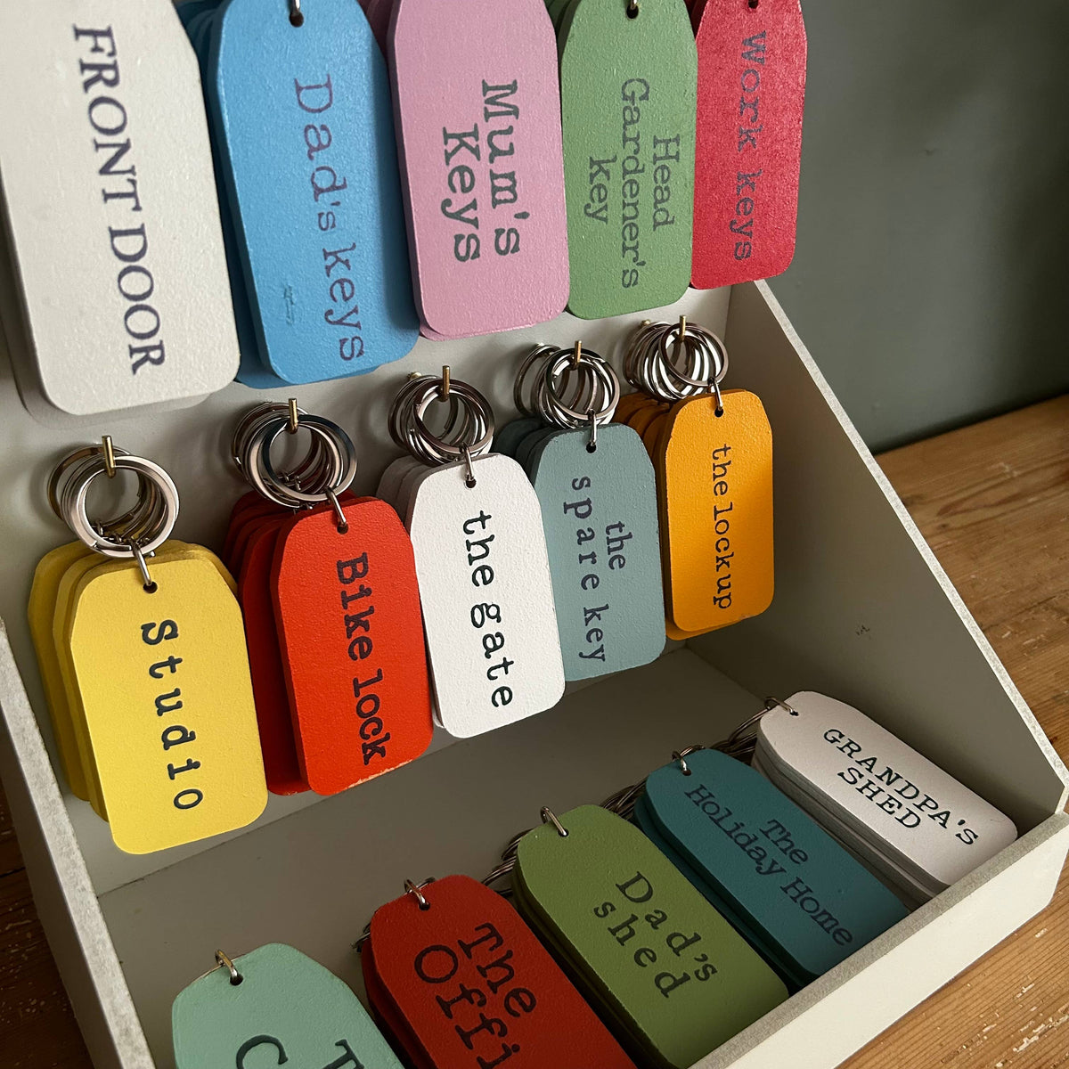 The Gate - Wooden Key Tag: 6x Mini Tags (8x4cm)