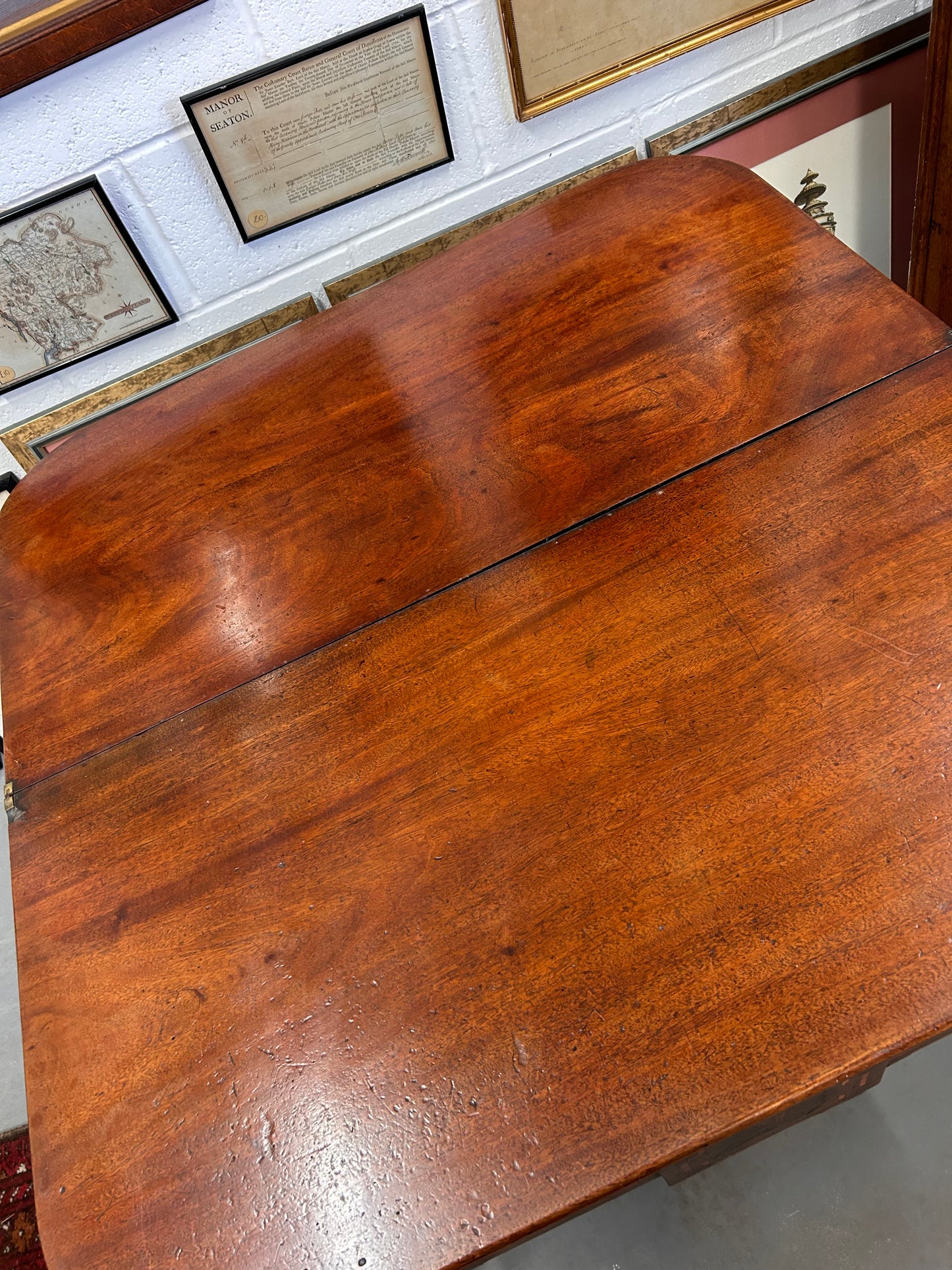 19th Century Inlaid Mahogany Fold out tea table lovely item