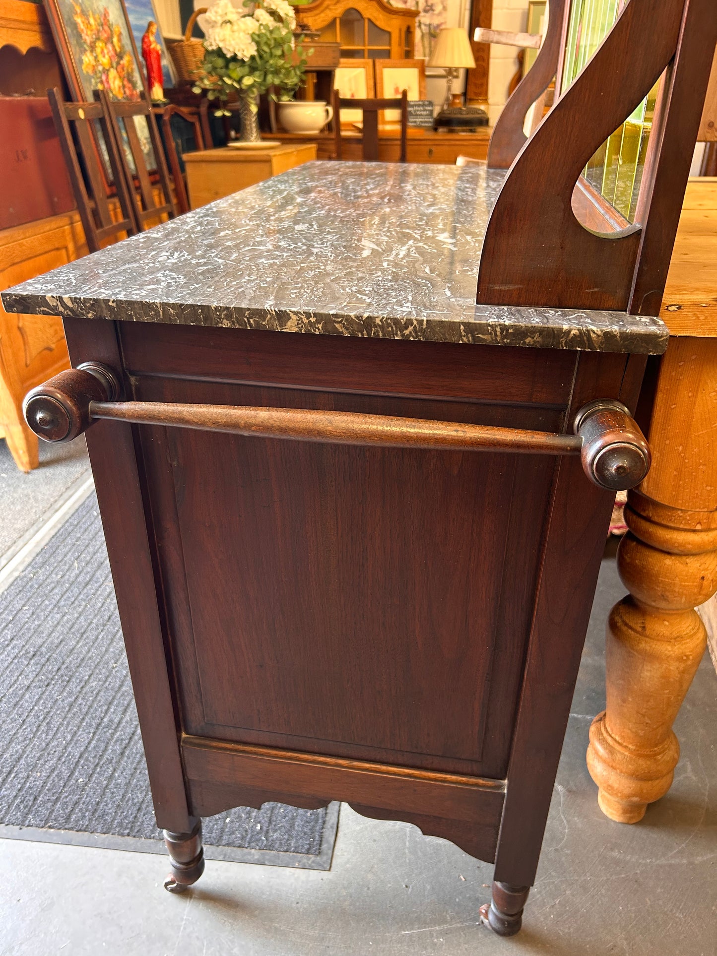 Magnificent late 19th century tiled mirrored and marble topped washstand