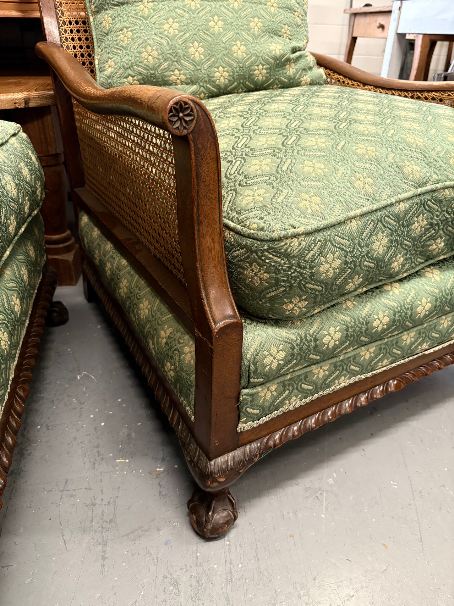 Antique Bergere 3 seater Sofa & 2 Chairs Great Condition