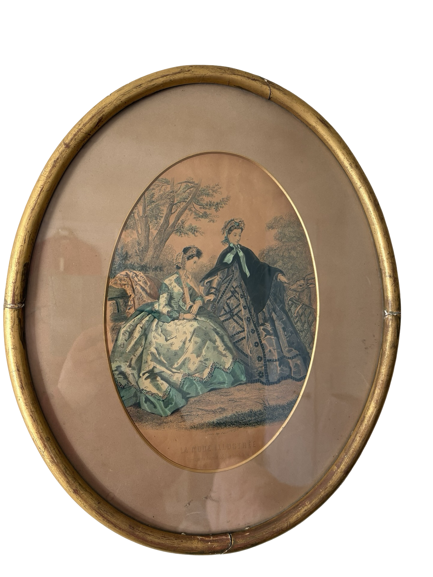 Victorian French Le Mode Illustrate Framed Fashion Print