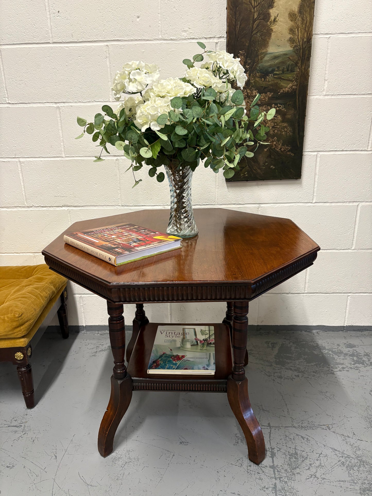 Antique Mahogany Octagonal Centre Table with Undershelf