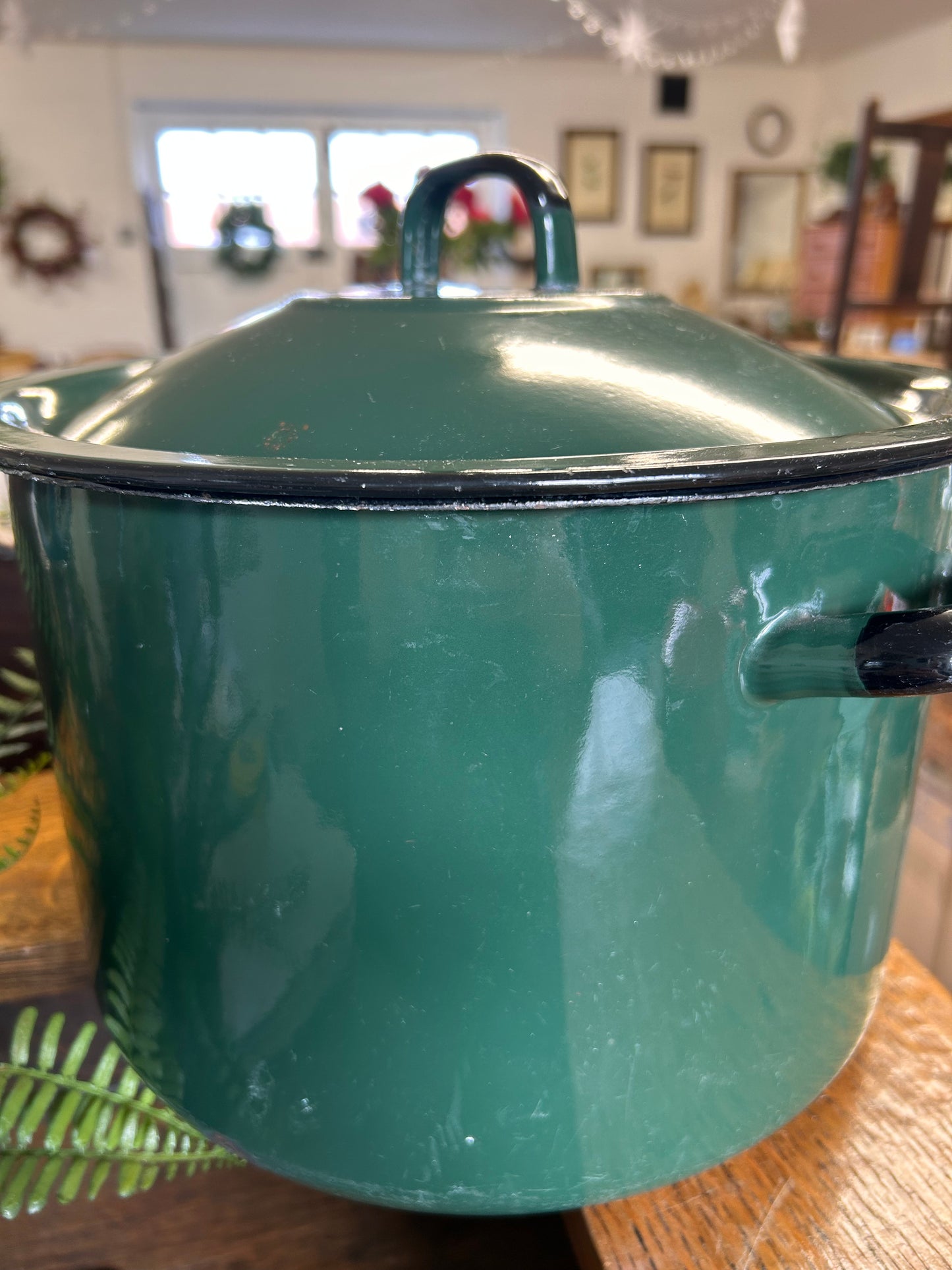 Vintage Green 1970s Polish Enamel bread bin nice condition