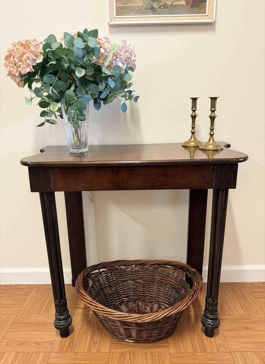19th Century Mahogany Hall / Side Table Country House piece with Carved feet