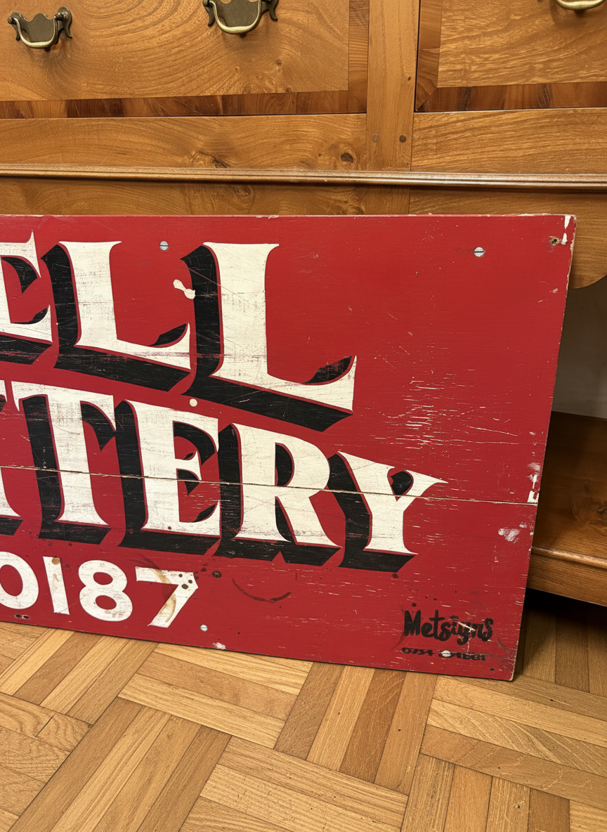 Reclaimed Vintage Wooden Shop Front Advertising Sign writers