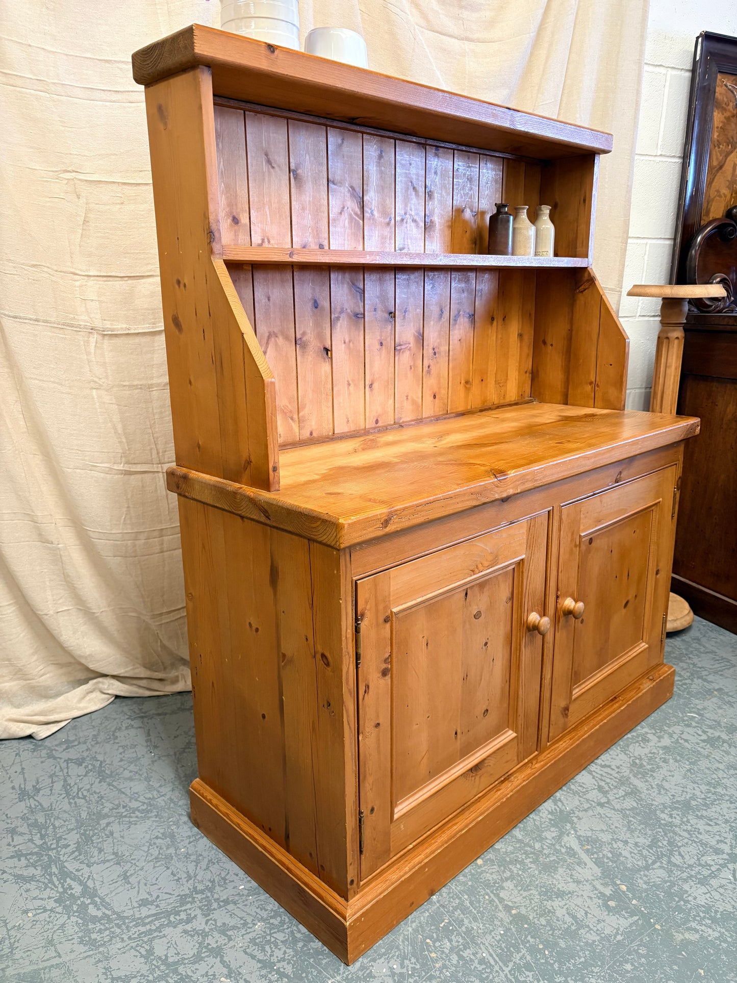 Petite Vintage Pine Country Kitchen Dresser - Display Storage UK Delivery