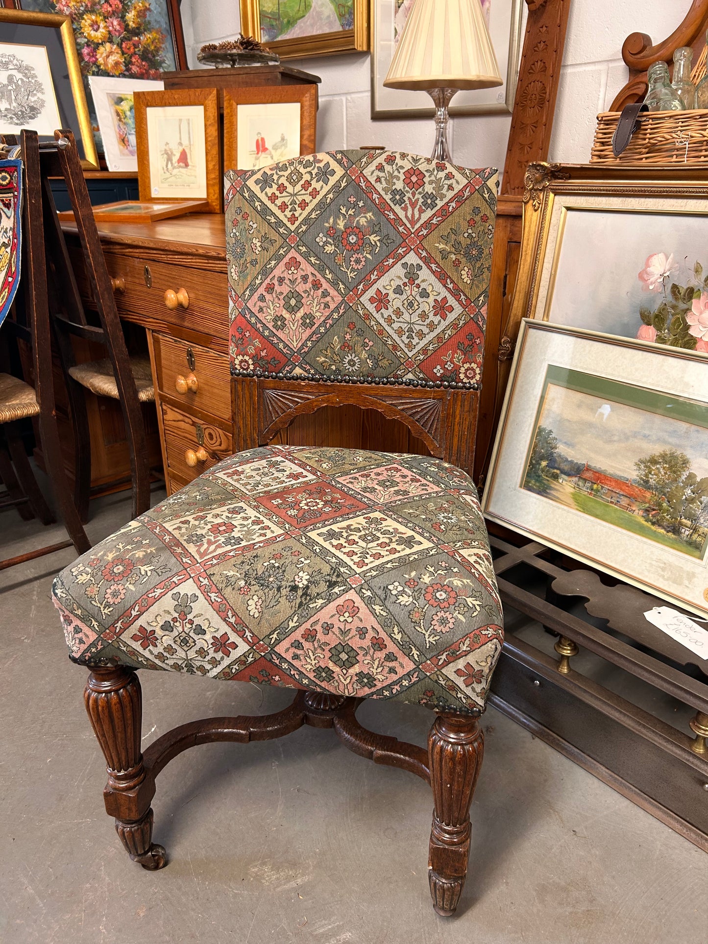 Antique Scottish low side accent chair.