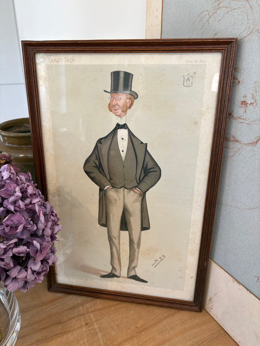 Old vintage framed Vanity Fair magazine print 1800’s