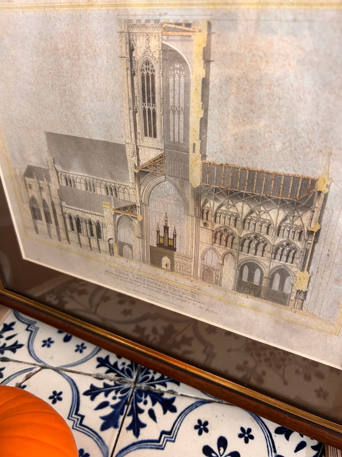 Vintage print of York Cathedral church framed glazed