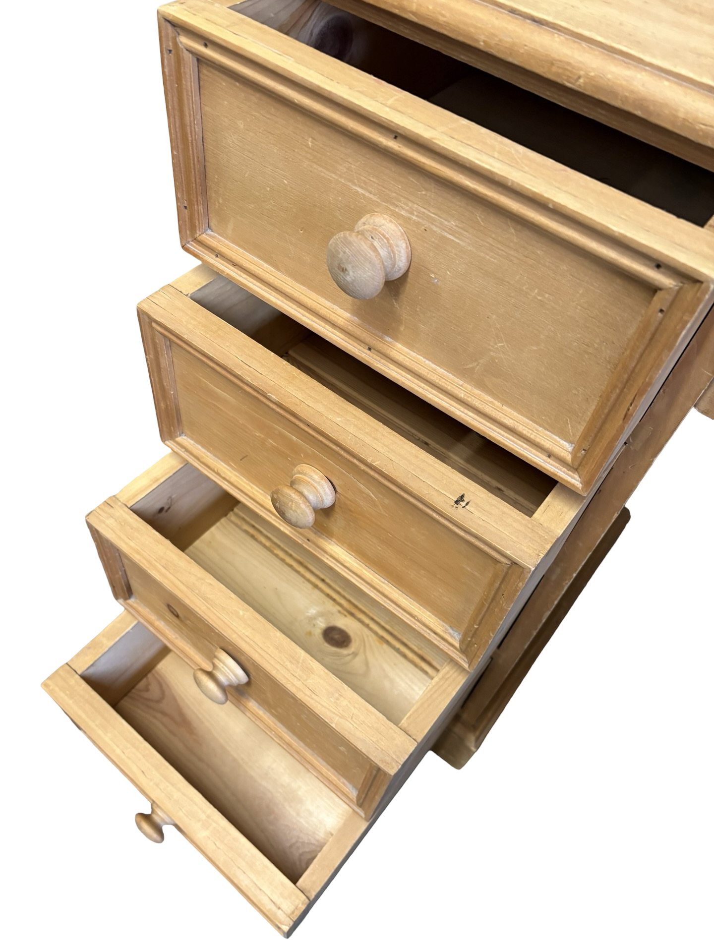 Quality Vintage pine desk dressing table with 8 Drawers Country Farmhouse style