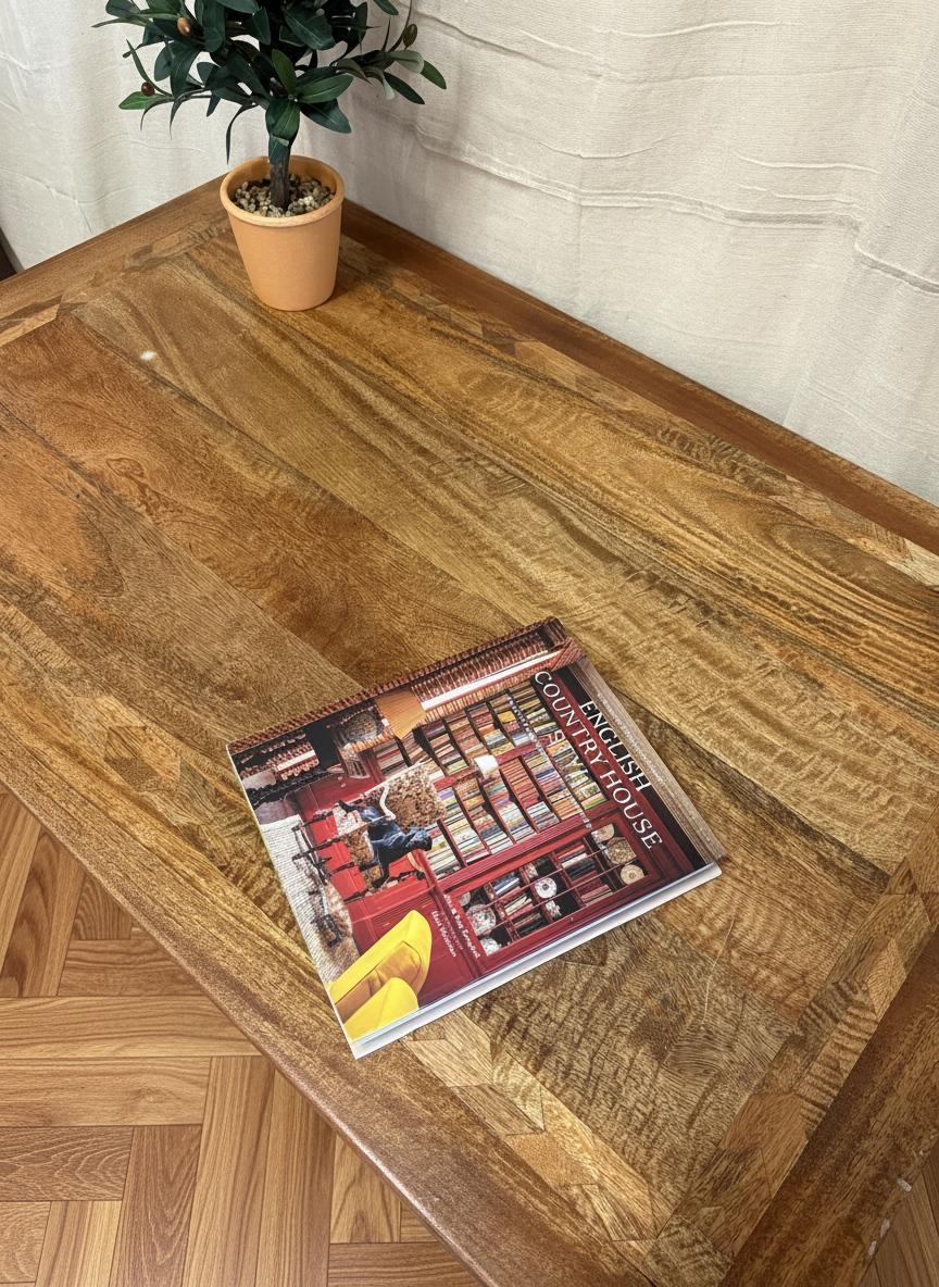 Quality made mango wood hall console table, three drawers with large hooped pulls & decorative base
