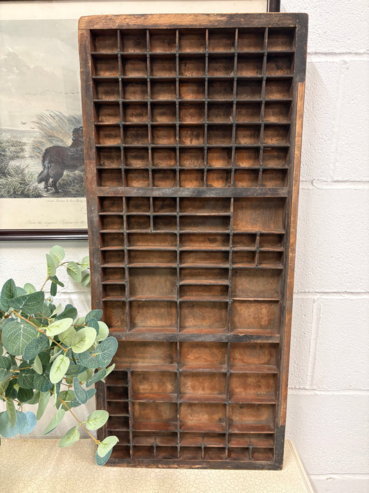 Vintage Wooden Old Printers Tray Rustic Collection Wall Decor