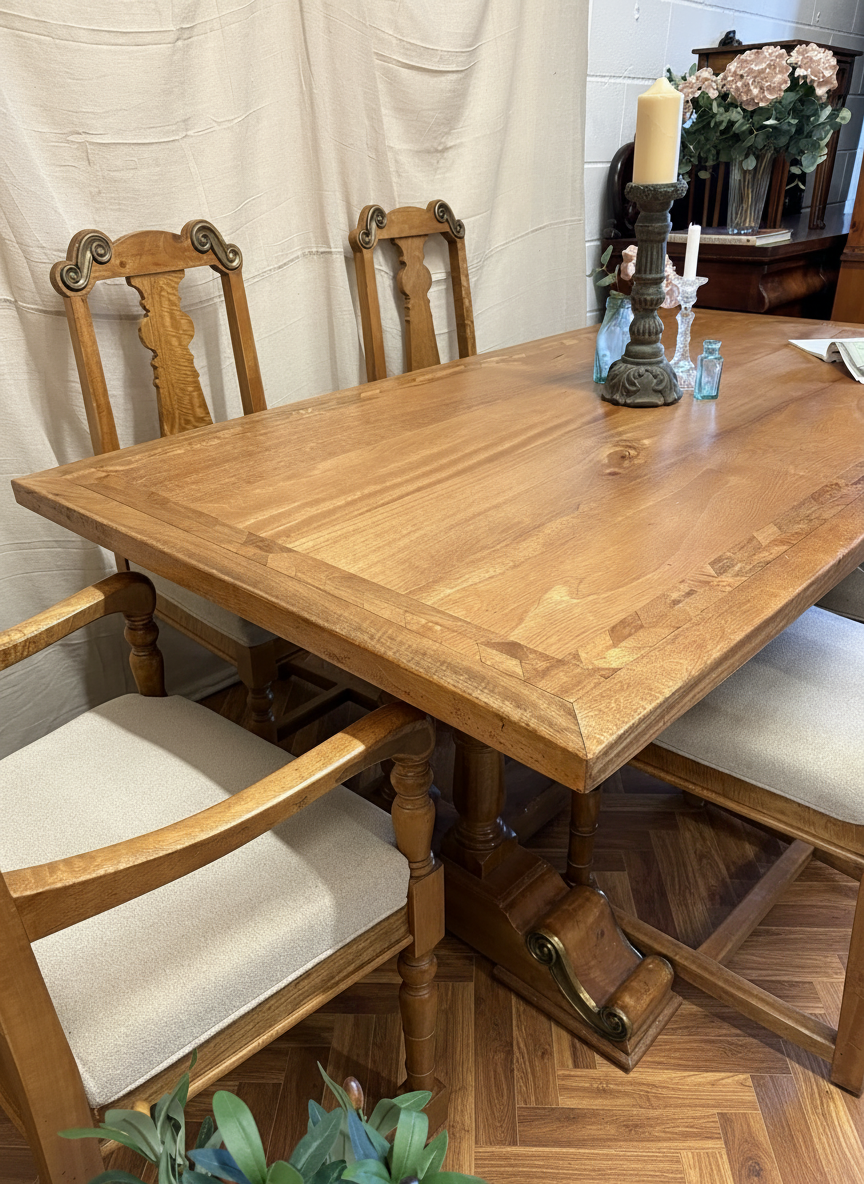 WAS £895 - Luxury Quality dining suite, comprising of a large dining table and 6 Chairs.
