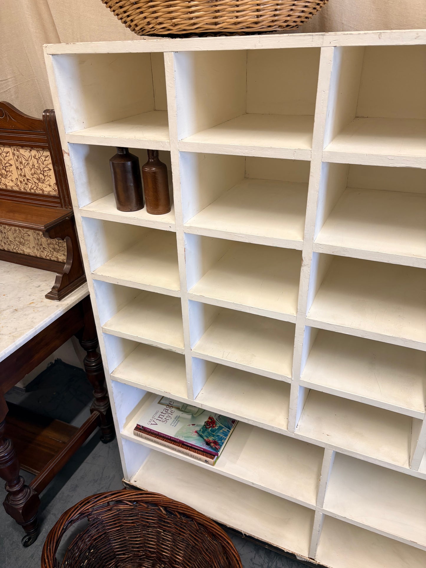 Reclaimed Craft Shop Unit Wood Pigeon Hole Shelving Sorting Storage sections