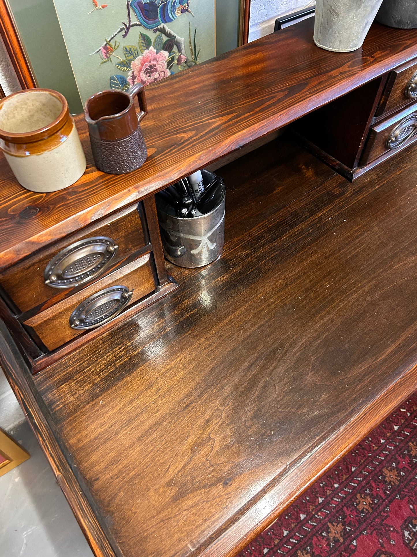 Vintage Good Quality desk with drawers Neat size with storage