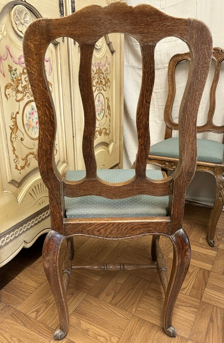 Set of FOUR Early 20th C French Oak Dining Chairs Classic Design