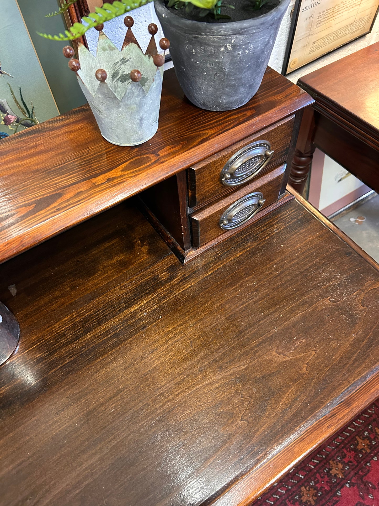 Vintage Good Quality desk with drawers Neat size with storage