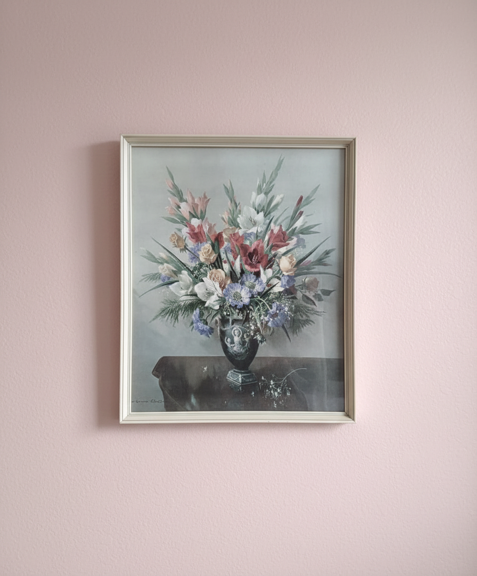 Vintage Framed Print - ‘Summer in Wedgewood’ by Vernon Ward Mid century Floral artwork