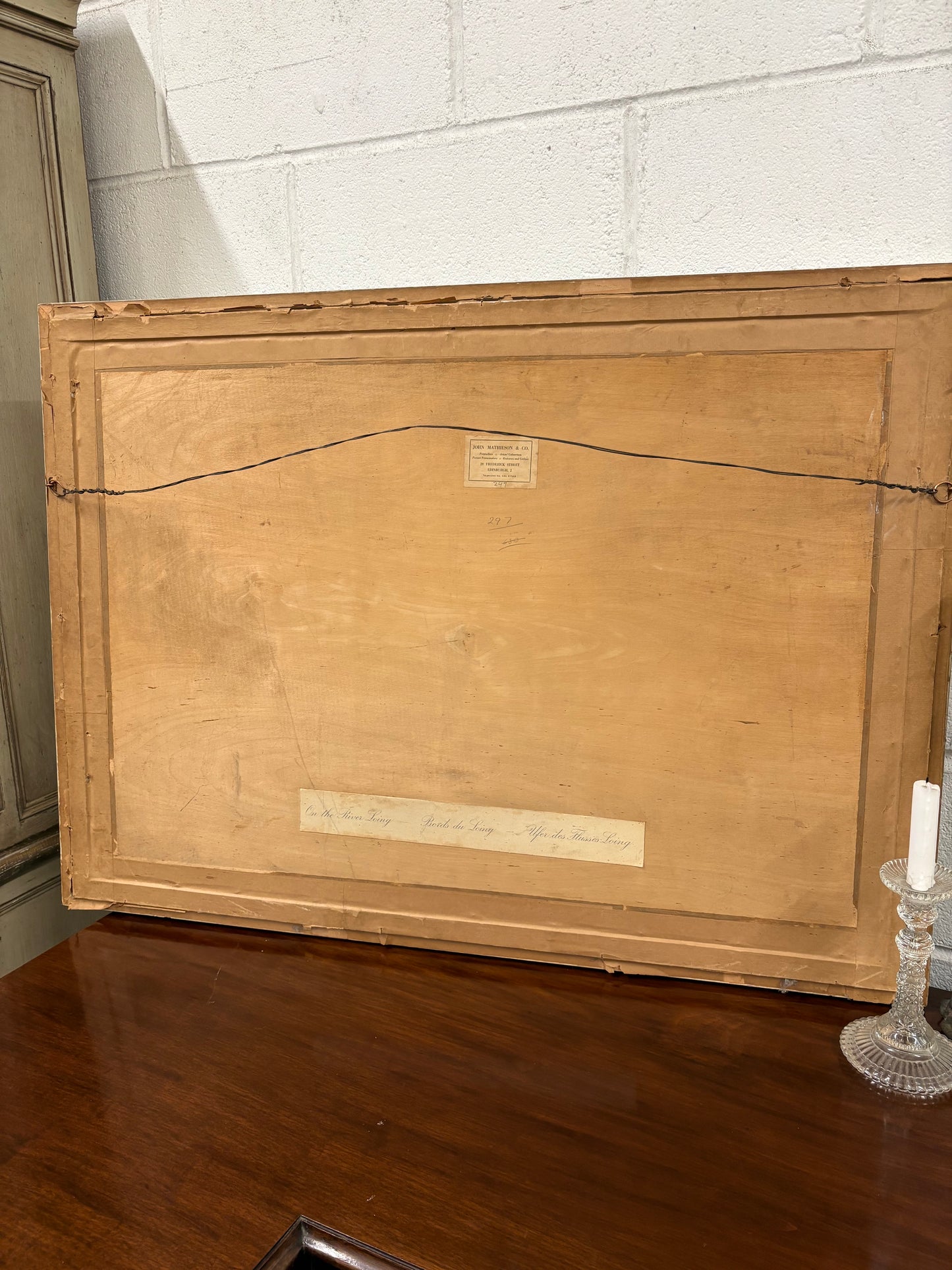 Large framed and glazed Vintage print river landscape scene 1950’s￼