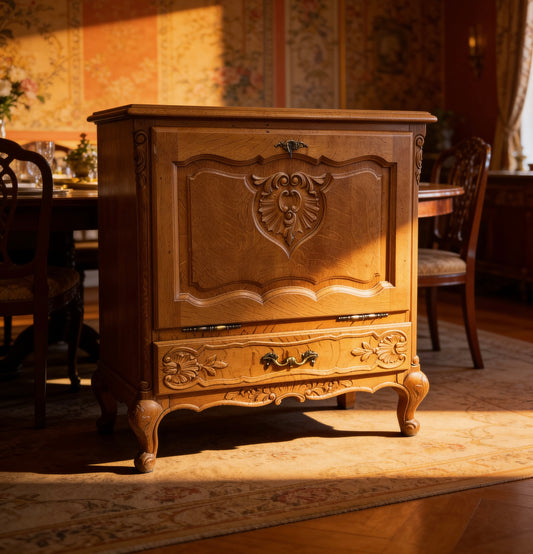 French Lois XVI Style Vintage Fall down side cabinet with drawer