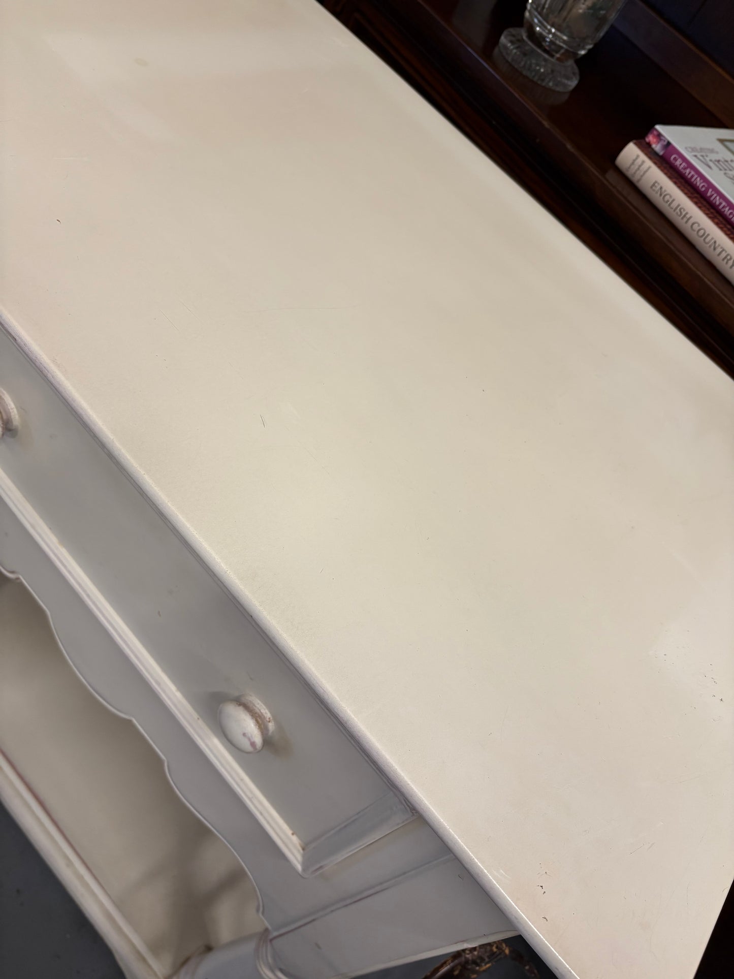 Ivory Two Drawer Vintage Console / Dresser Base Heavy Quality Piece Delivery UK