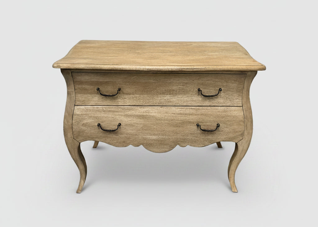 Two Drawer French Style Bomb Chest of Drawers Light Mahogany