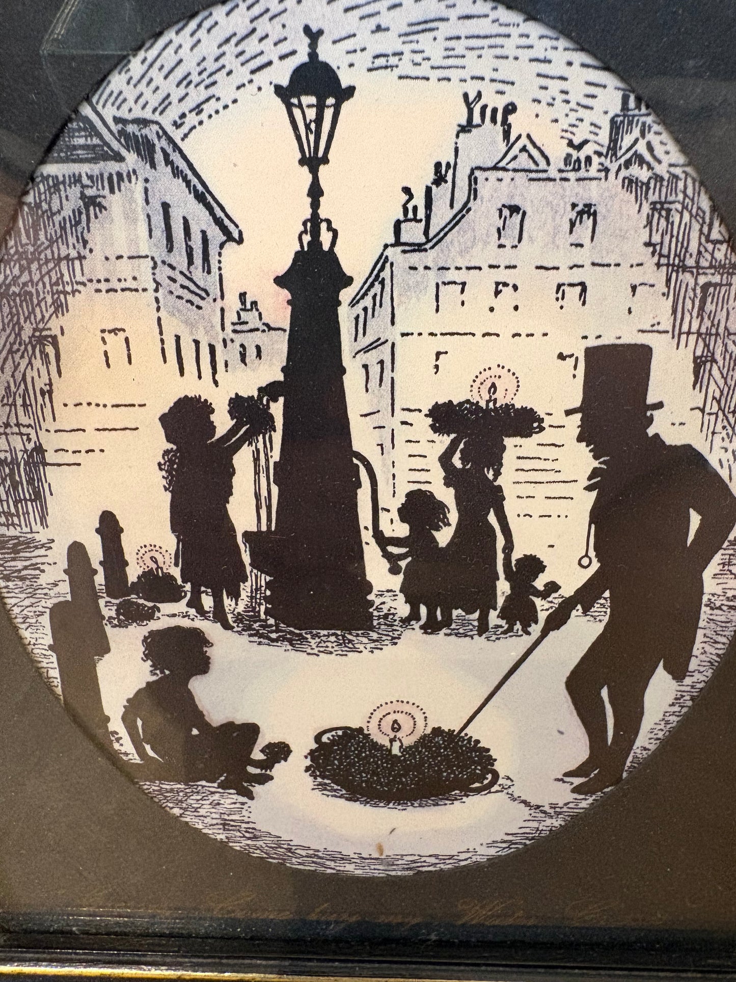 Vintage Silhouette Miniature Street Scene picture