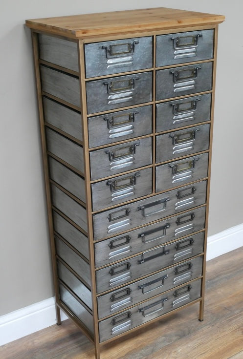 Mixed drawer wood and metal Storage Cabinet - office crafts collectors UK delivery m
