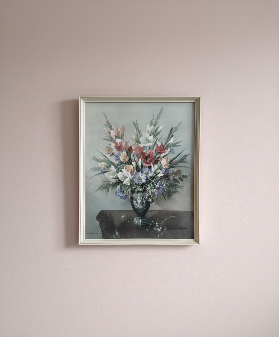 Vintage Framed Print - ‘Summer in Wedgewood’ by Vernon Ward Mid century Floral artwork