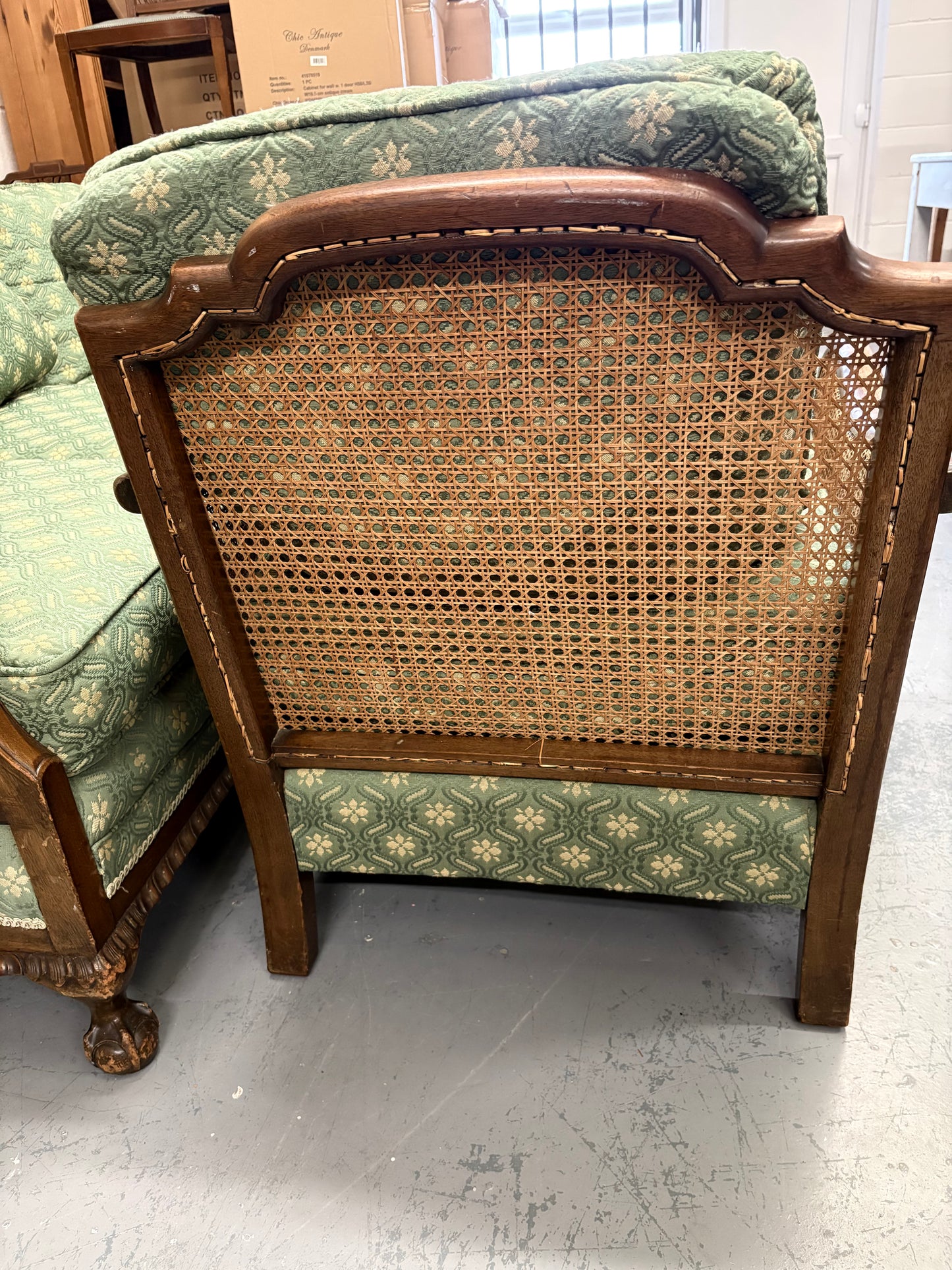 Antique Bergere 3 seater Sofa & 2 Chairs Great Condition
