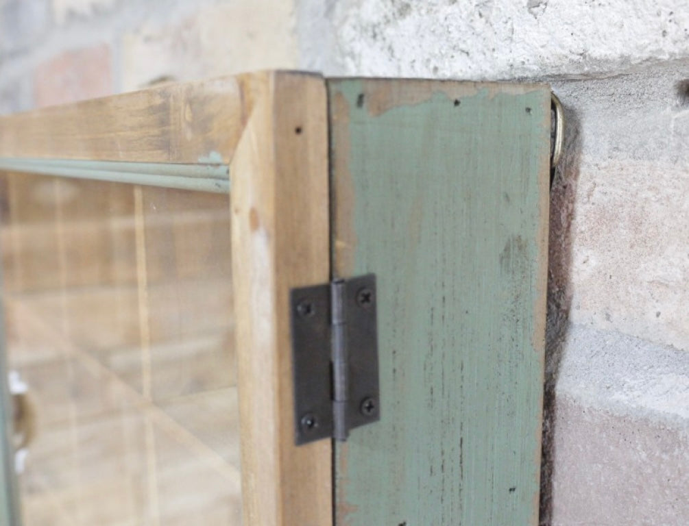 Aqua shabby Pigeon hole type Wall Unit - printer tray style storage