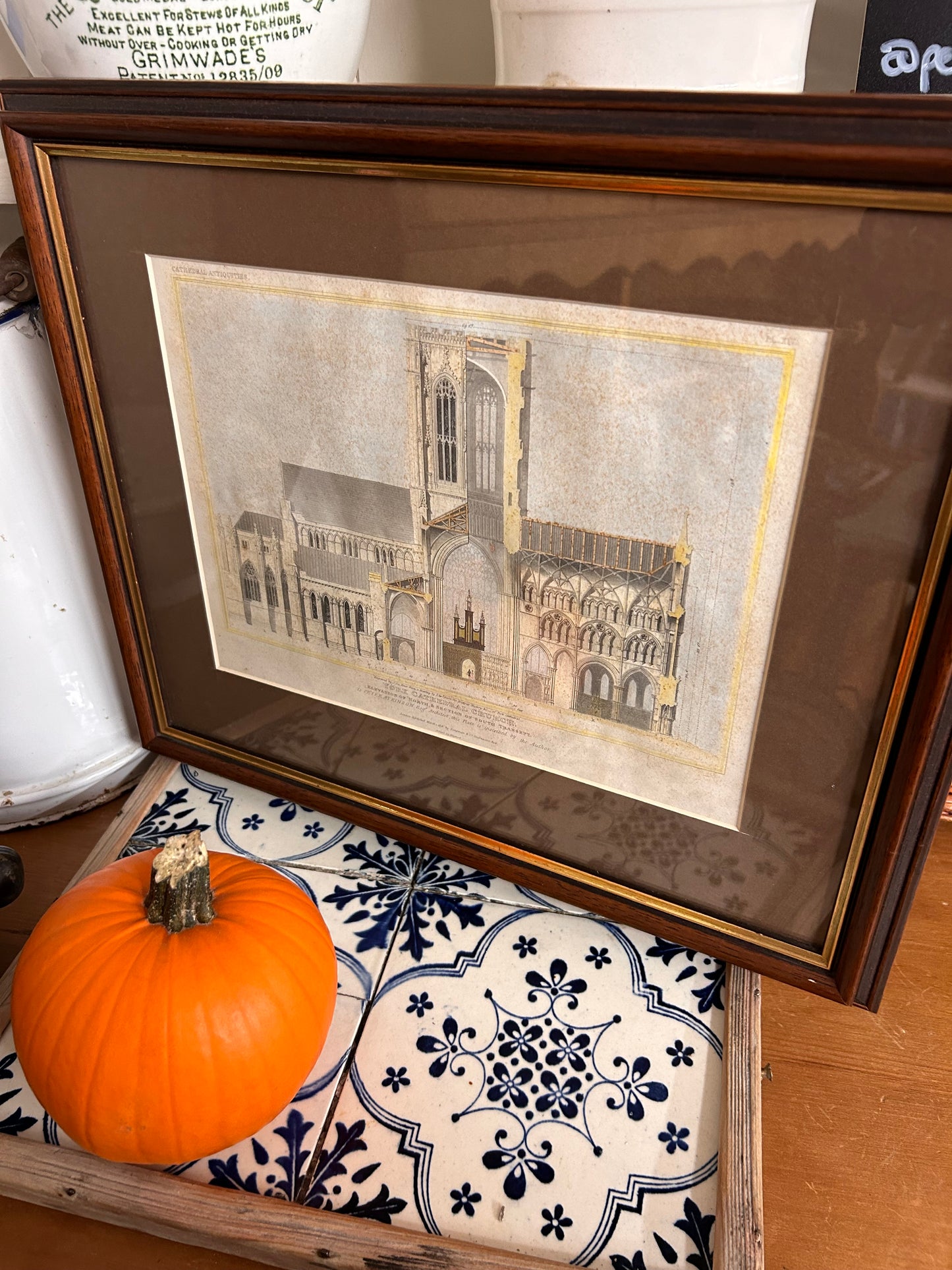 Vintage print of York Cathedral church framed glazed