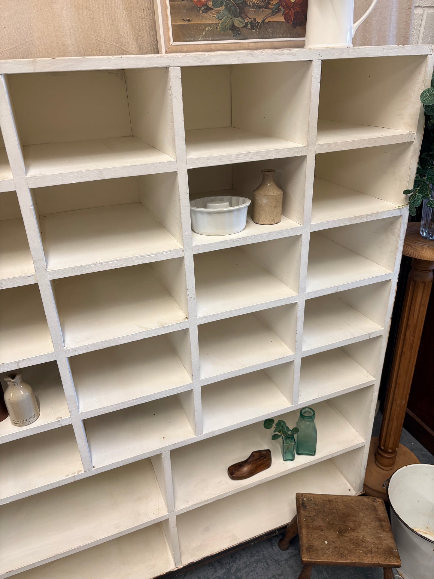 Reclaimed Craft Shop Unit Wood Pigeon Hole Shelving Sorting Storage sections