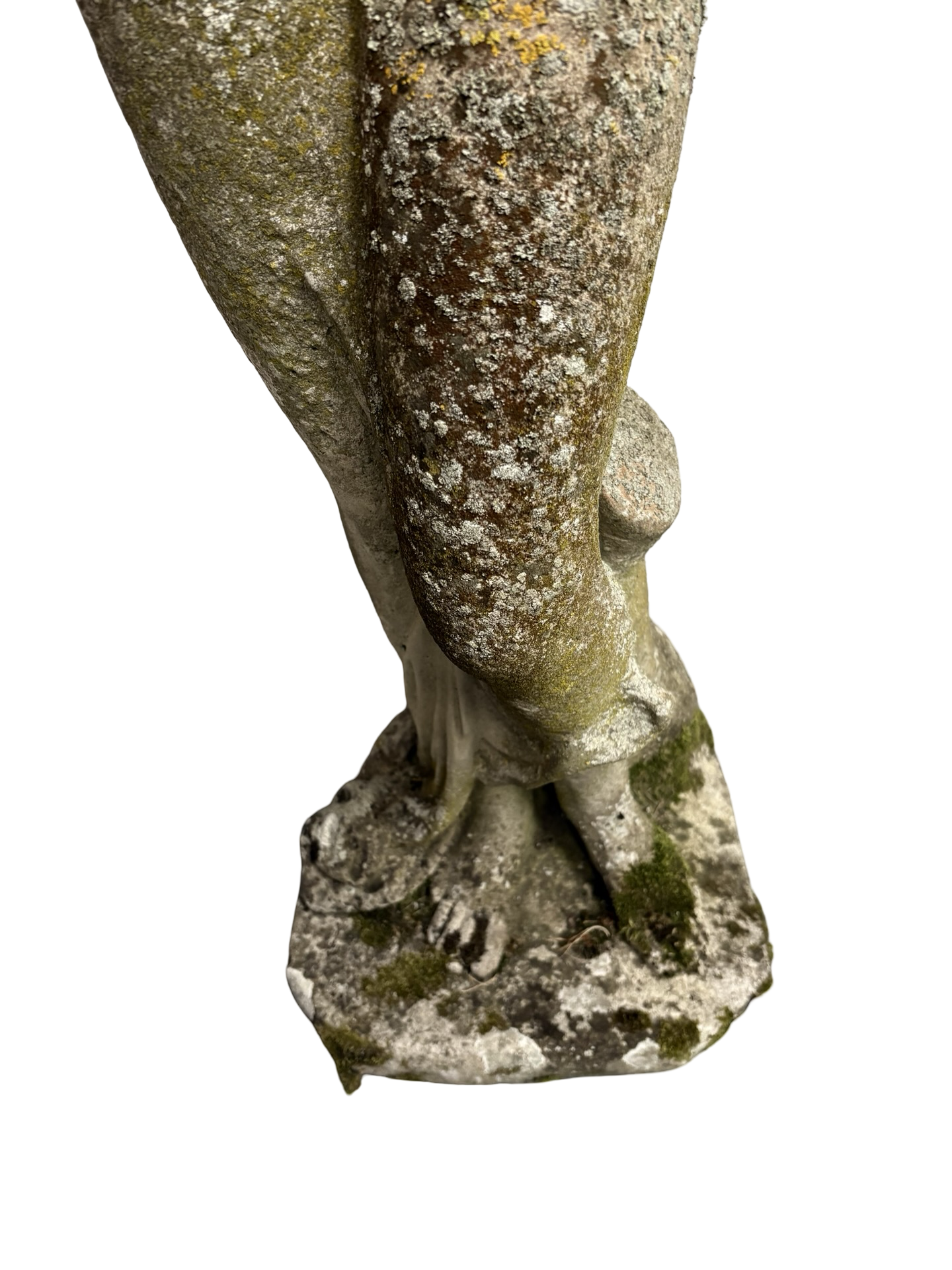 Large Weathered Antique Stone Shy Maiden Garden Statue
