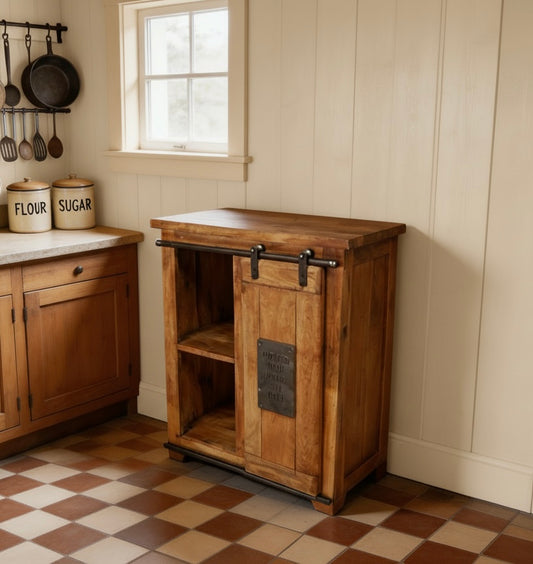 Rustic Kitchen Island Type Butchers Prep unit with Storage Underneath