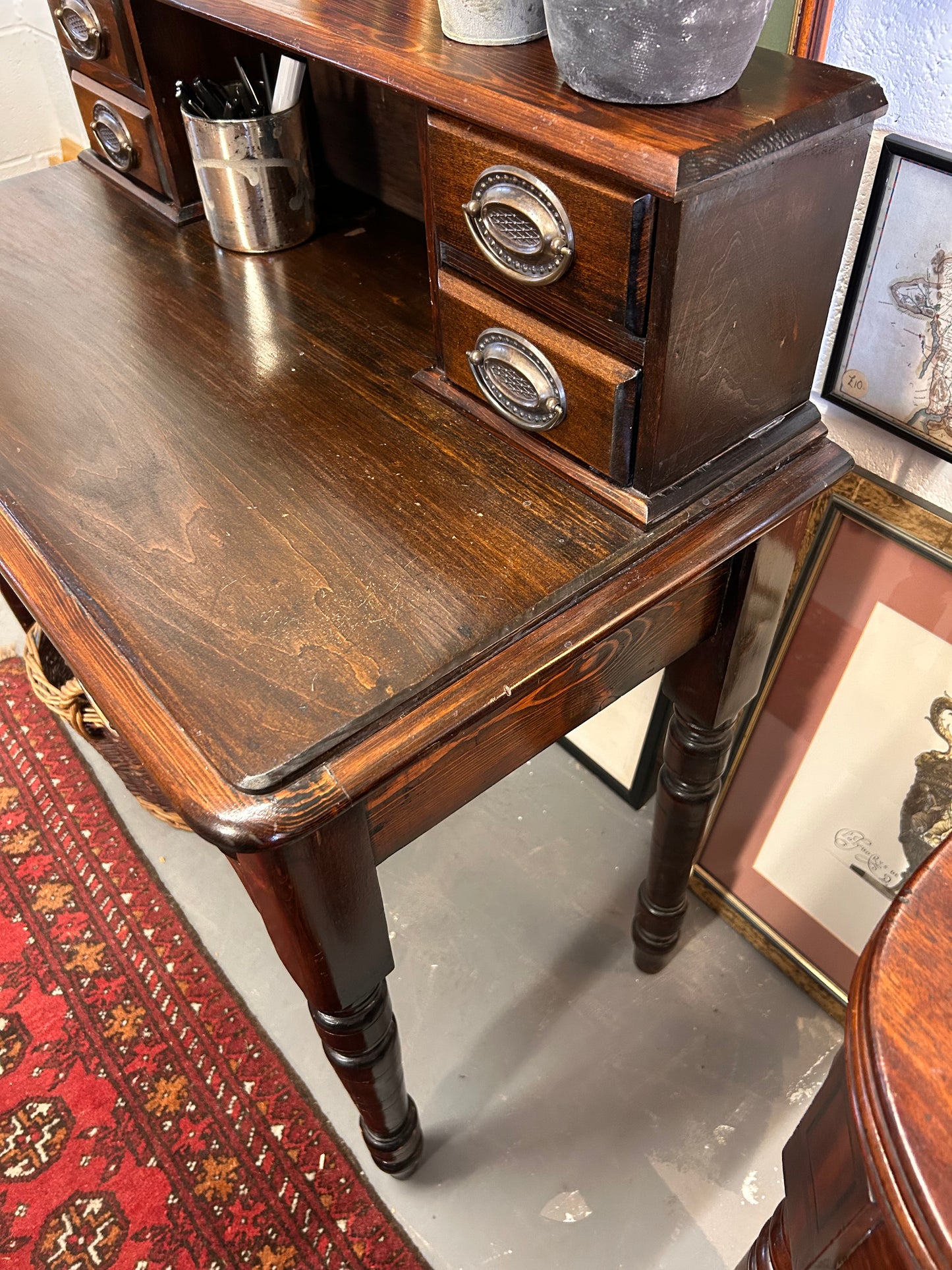 Vintage Good Quality desk with drawers Neat size with storage