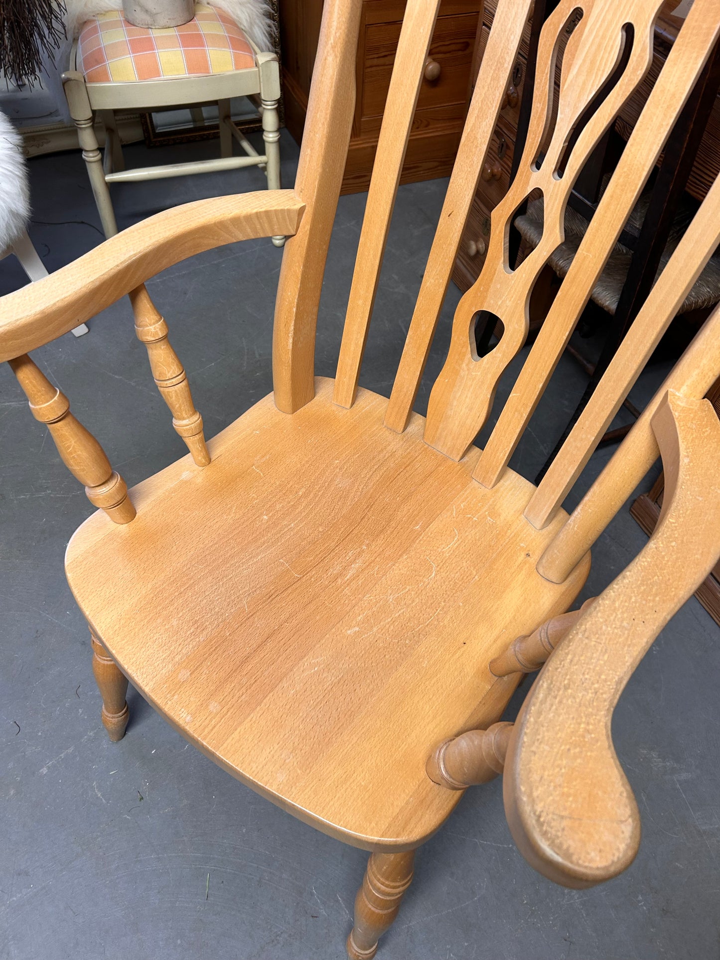 Solid Beech adults fireside chair country farmhouse style two available