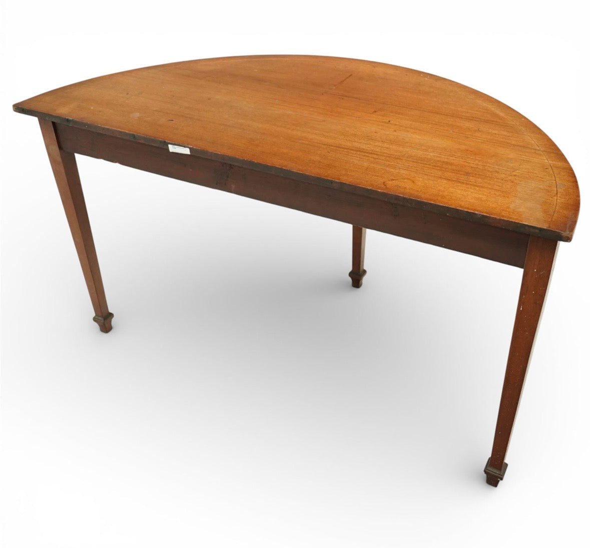 A 19th century mahogany demi-lune console table with rounded top